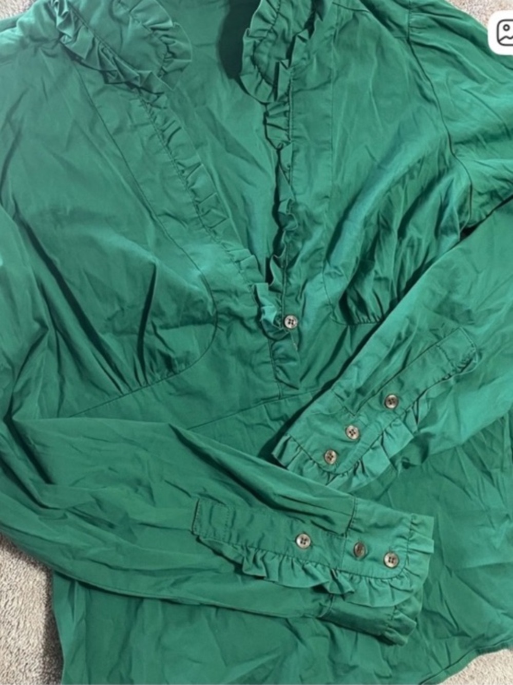 Zara Green Casual Button-Down Shirt